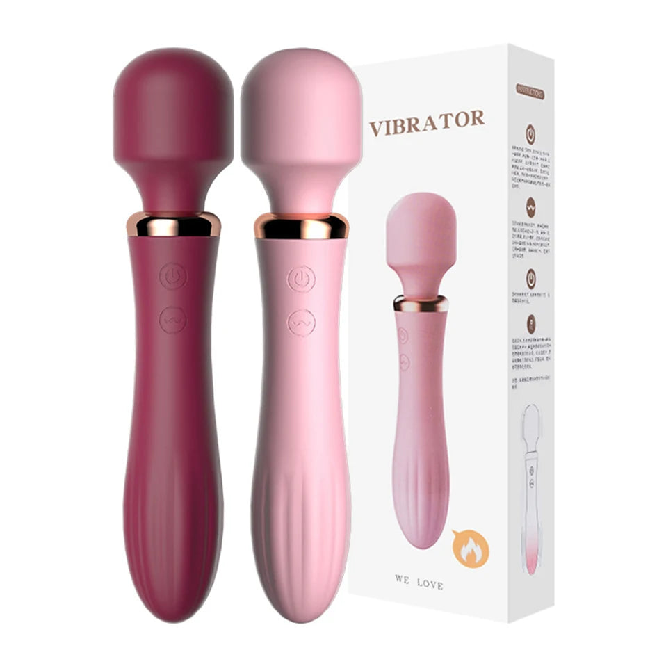 Vibrating Female AV Vibrator for Women Clitoris Vaginal Smart Heating Dual Head Vibration Vibro Adult Fun Toys Sex Products Shop